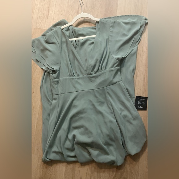 Lulus | Dresses | Promise Of Love Sage Brush Flutter Sleeve Maxi Dress